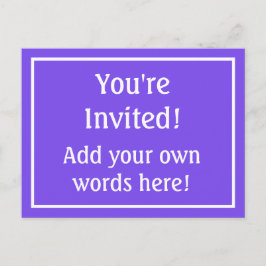 Cartão Postal De Convite Pastel Periwinkle Purple