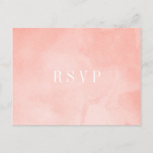 Cartão Postal De Convite Peach Watercolor RSVP Card