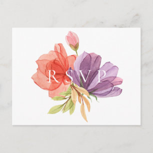 Cartão Postal De Convite Pedido de Música de RSVP de Casamento com Floral T