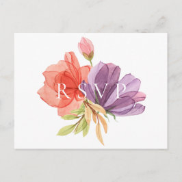 Cartão Postal De Convite Pedido de Música de RSVP de Casamento Floral Tênue