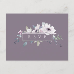Cartão Postal De Convite Pedido de Música de RSVP de Casamento Floral Viole