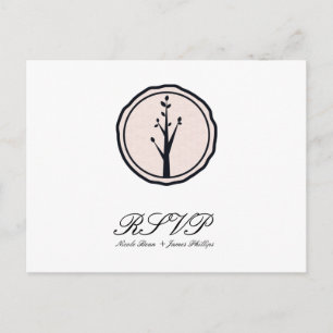 Cartão Postal De Convite Pequena Resposta de RSVP de Casamento Rústico na N