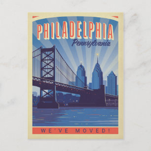 Cartão Postal De Convite Philadelphfia, Pensilvânia   que nós nos movemos