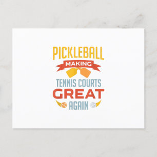 Cartão Postal De Convite pickleball engraçado tornando as quadras de tênis