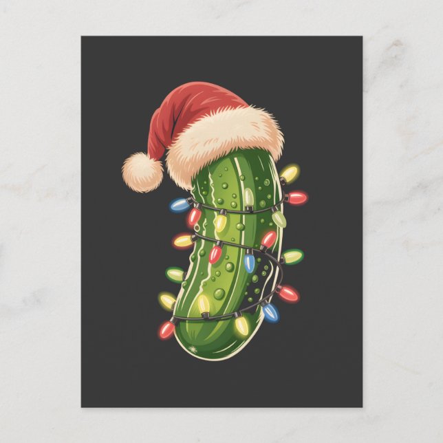 Cartão Postal De Convite Picles de Natal Picles em Luzes de Natal Picles  (Frente)