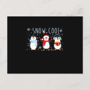 Cartão Postal De Convite Pinguim Fofo Neve Legal Natal Inverno