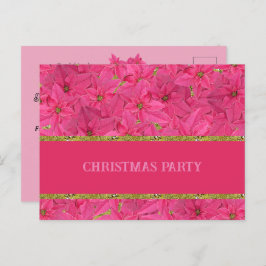 Cartão Postal De Convite Pinsetos coloridos fuchsia, natal personalizado