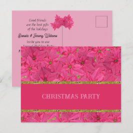 Cartão Postal De Convite Pinsetos coloridos fuchsia, natal personalizado