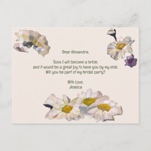 Cartão Postal De Convite Pintado, Você Será Minha Flor