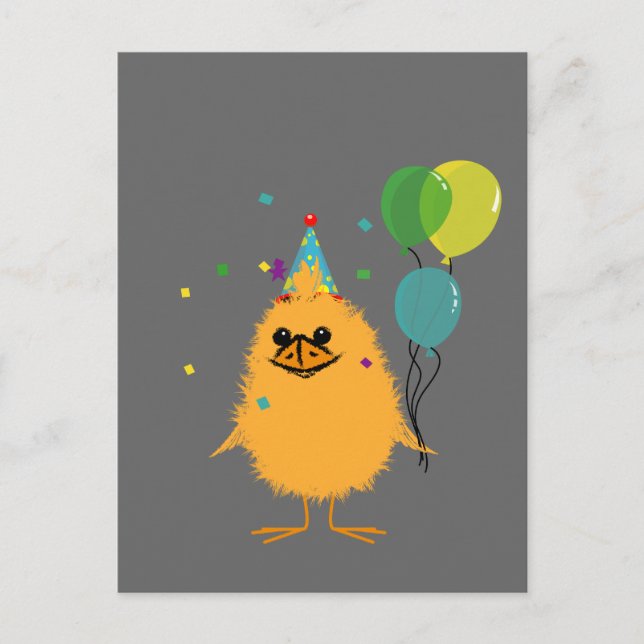 Cartão Postal De Convite Pintinho da Parte (Frente)