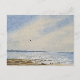 Cartão Postal De Convite Pintura na praia