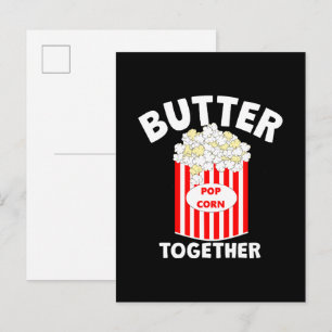 Cartão Postal De Convite Pipoca de Filme BUTTER Juntos