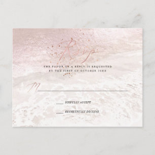Cartão Postal De Convite PixDezines Blush Coastal Calligraphy RSVP