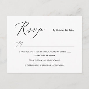 Cartão Postal De Convite PixDezines Elegante Caligrafia Moderna RSVP w Refe