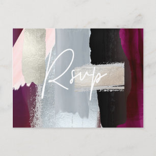 Cartão Postal De Convite PixDezines Modern Dahlia Red RSVP c/Escolha da Ref