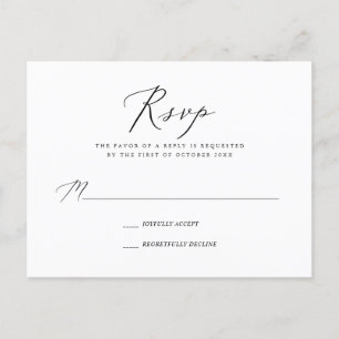Cartão Postal De Convite PixDezines Modern Elegant Calligraphy RSVP
