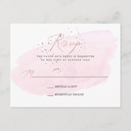 Cartão Postal De Convite PixDezines Rosa Aquarela Caligrafia RSVP