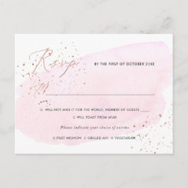 Cartão Postal De Convite PixDezines Rosa Caligrafia em Aquarela RSVP w refe