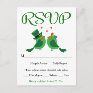Cartão Postal De Convite Placa de Festa de casamento Verde e Branco do Love
