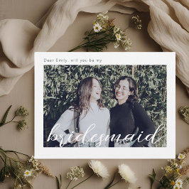 Cartão Postal De Convite Placa de Proposta de Bridesmaid de Folhagem Modern
