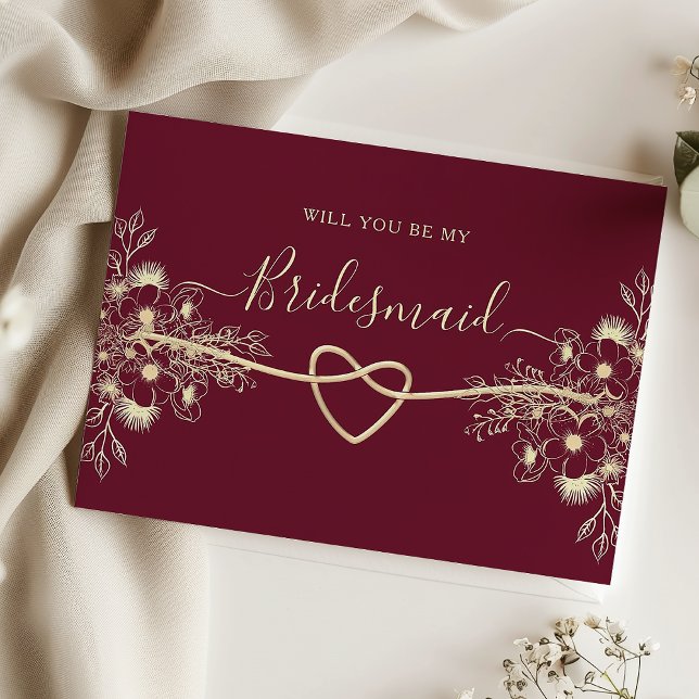 Cartão Postal De Convite Placa de Proposta Dourada de Bridesmaid Elegante B (Criador carregado)