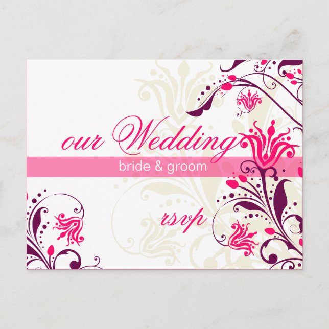 Cartão Postal De Convite PLACA DE RESPOSTA RSVP: Lily (Frente)