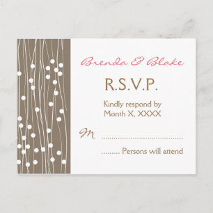 Cartão Postal De Convite Placa Postada RSVP de Casamento - Pontos e Linhas