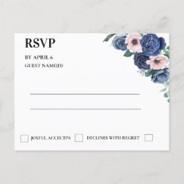 Cartão Postal De Convite Placa RSVP de Casamento Eucalyptus Floral
