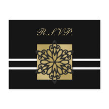 placa rsvp de casamento no inverno preto