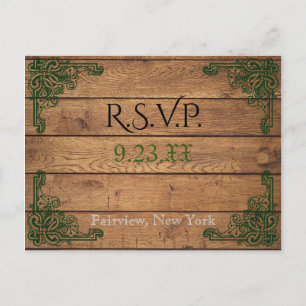 Cartão Postal De Convite Placa RSVP de Claddagh Céltico Russo