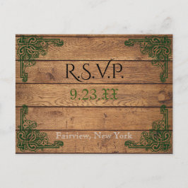 Cartão Postal De Convite Placa RSVP de Claddagh Céltico Russo
