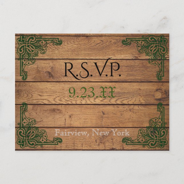 Cartão Postal De Convite Placa RSVP de Claddagh Céltico Russo (Frente)
