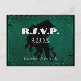 Cartão Postal De Convite Placa RSVP de Espada da Espada Medieval do Dragão