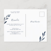 Placa RSVP de Lembrete de Folhagem e marinho Rosa
