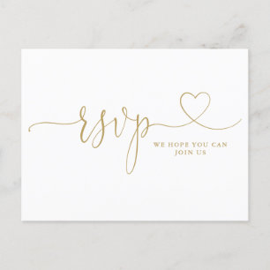 Cartão Postal De Convite Placa RSVP de Solicitação de Música de Script Dour