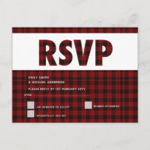 Placa RSVP de Xadrez de Buffalo Moderna EVENTO