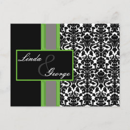 Cartão Postal De Convite placa rsvp do casamento tema damasco do limão