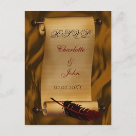 Cartão Postal De Convite placa rsvp do casamento vintage