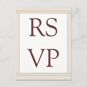 Cartão Postal De Convite Placa RSVP Glam Refinada