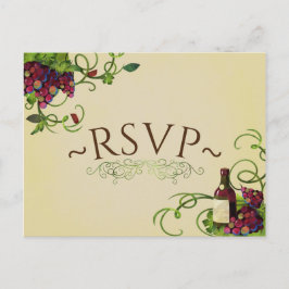 Cartão Postal De Convite Placa RSVP Romântica de Vinha de Verão