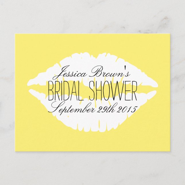 Cartão Postal De Convite Placas de recebimento de Chás de panela de Lábios  (Frente)