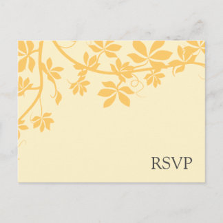 Cartão Postal De Convite Placas de resposta RSVP Douradas e amarelas