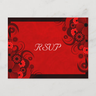 Cartão Postal De Convite Placas de resposta RSVP Elegante Gótica Floral Ve