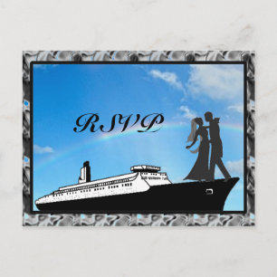 Cartão Postal De Convite Placas RSVP de Cruise de Casamento