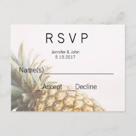 Cartão Postal De Convite Placas RSVP Tropicais de ananás