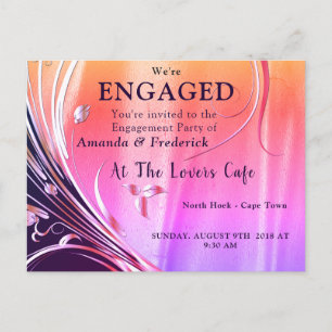 Cartão Postal De Convite Planeador de Flores Gráficas e Satin Multicolores