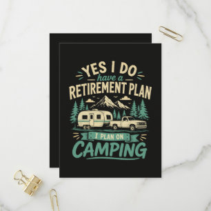 Cartão Postal De Convite Plano de Aposentadoria Camping