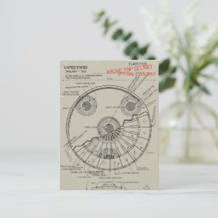 Cartão Postal De Convite Plano do OVNI