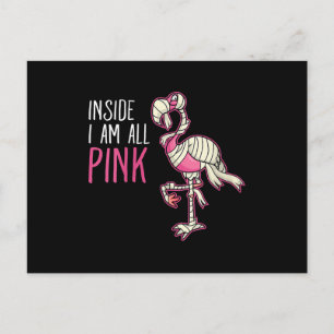 Cartão Postal De Convite Por Dentro Eu Sou Todo Flamingo Rosa   Flamingo En
