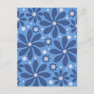 Cartão Postal De Convite Portas copos de padrão floral azul - acesso à Na m